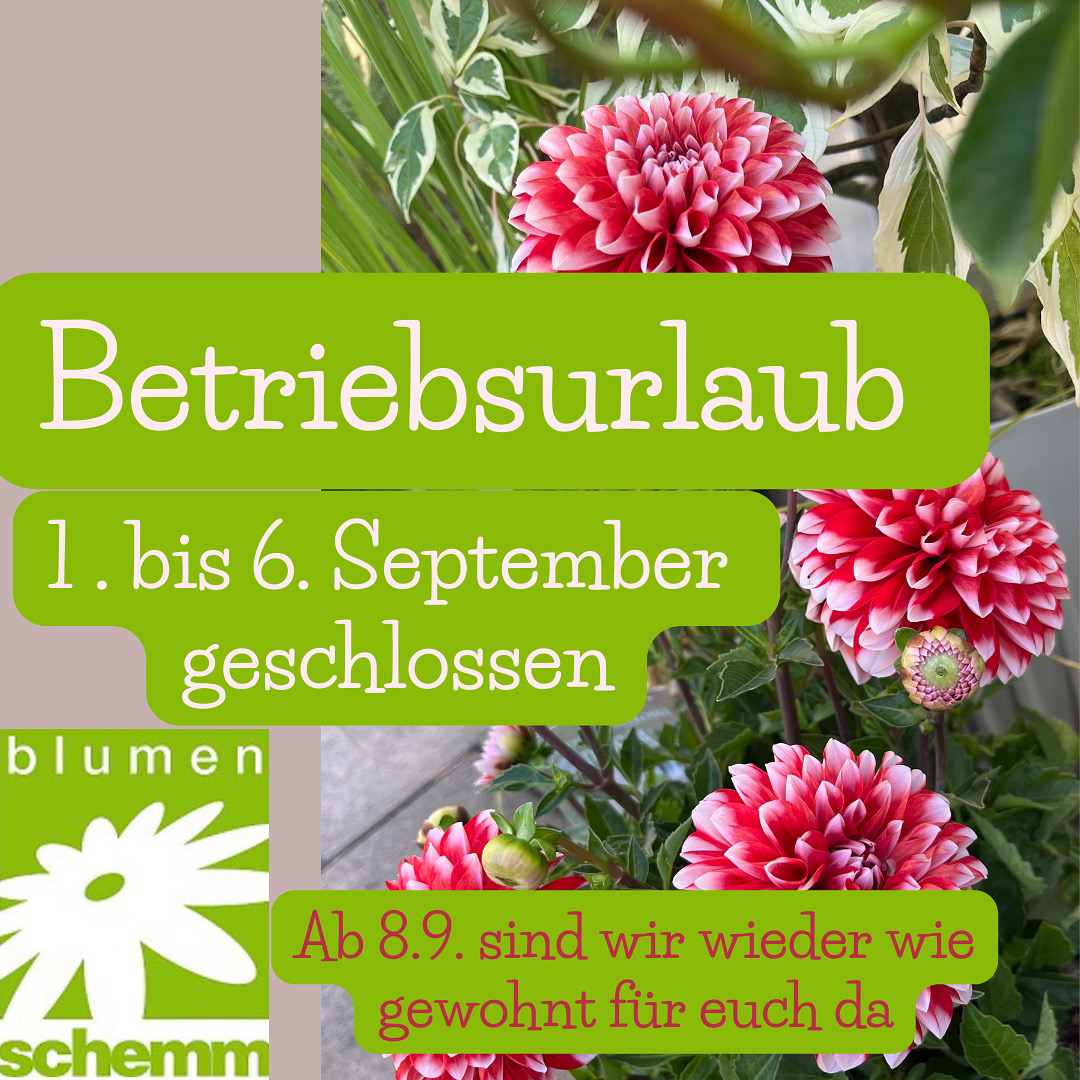 Wir machen Urlaub vom 01.09. bis zum 06.09.25